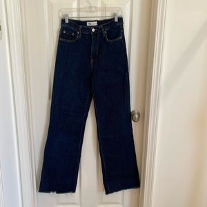 Zara jeans wide leg full length in dark blue